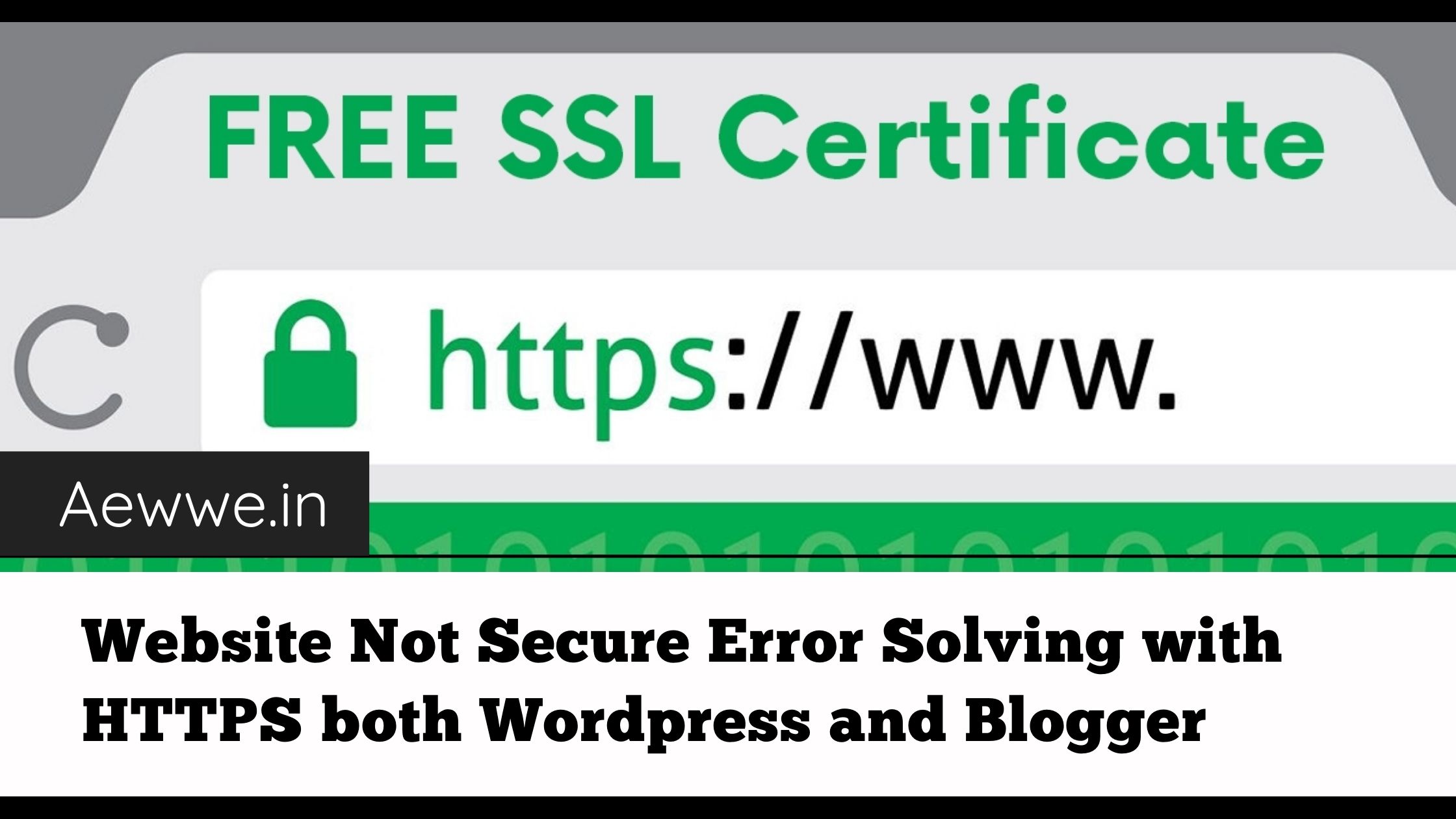 SSL Certificate for Website Error ”Not Secure” with HTTPS both WordPress and Blogger